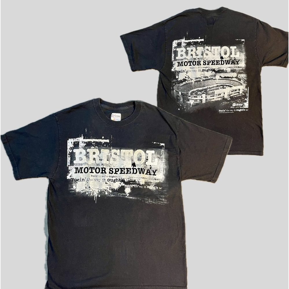 2008 Chase Authentics NASCAR Bristol Motor Speedway Front/Back Graphic Tee Med